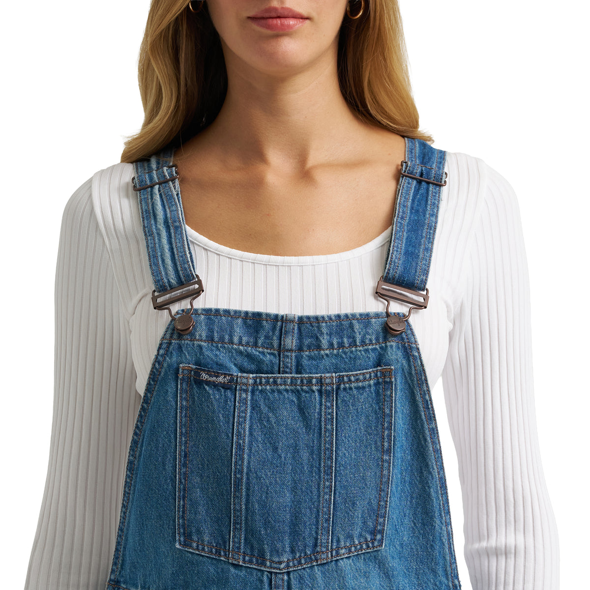 Wrangler Women's Retro Bailey Wide Leg Overalls - Medium Blue