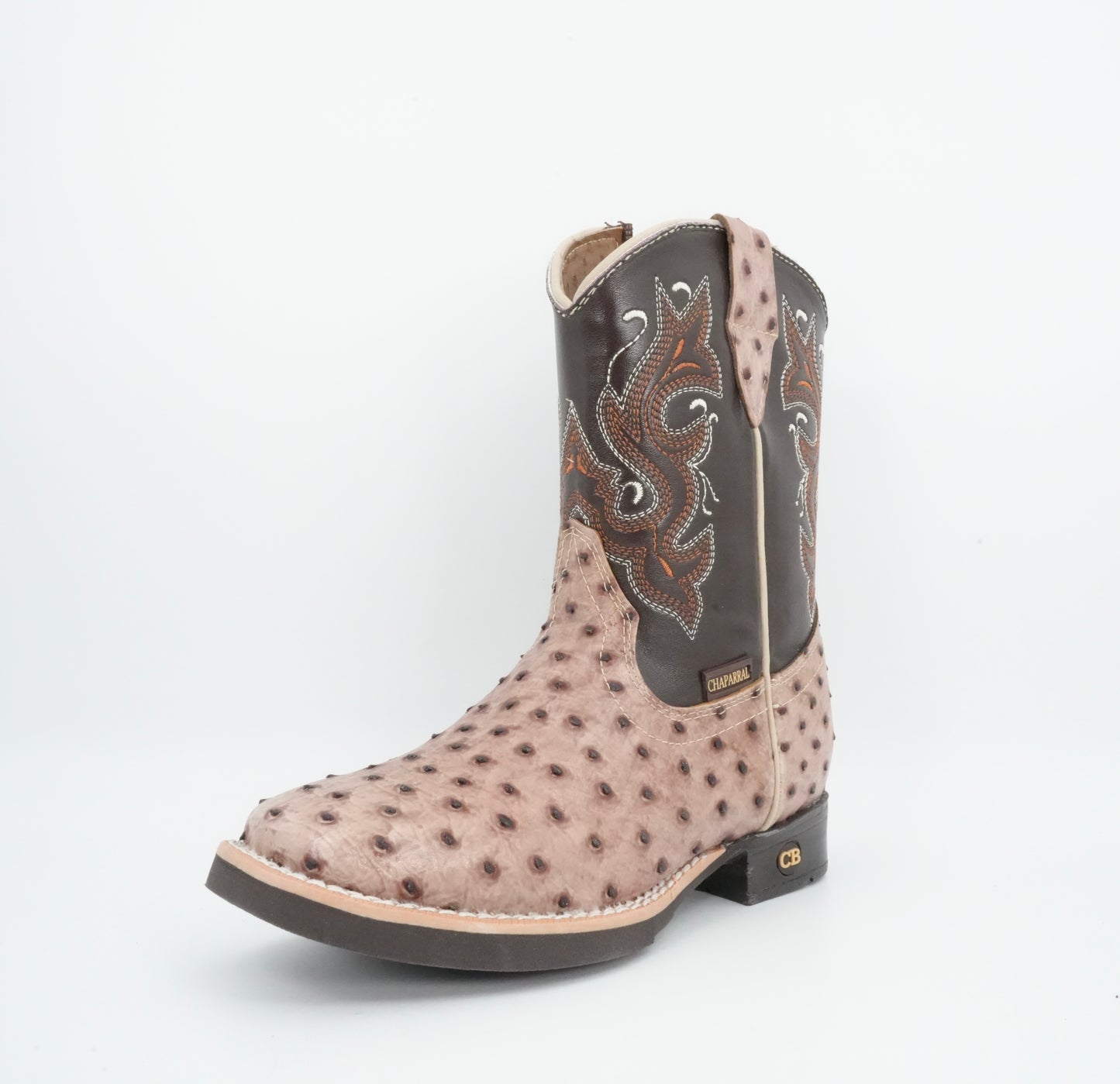 Chaparral Kid’s Ostrich Print Square Toe Orix Boot