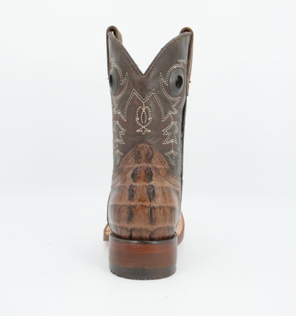 A&A Kid's Brown Caiman Tail Print Boot