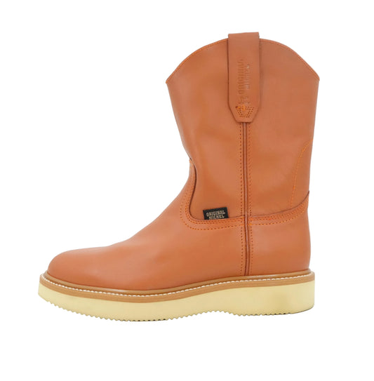 Original Michel Men's Pull Up Fine Line Sole Oval Toe Work Boot - Honey