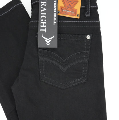 Boy's Western Bull Black Straight Jean