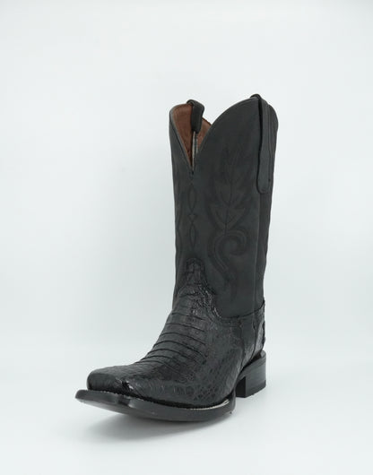 Circle G Men's Black Caiman Square Toe Boot
