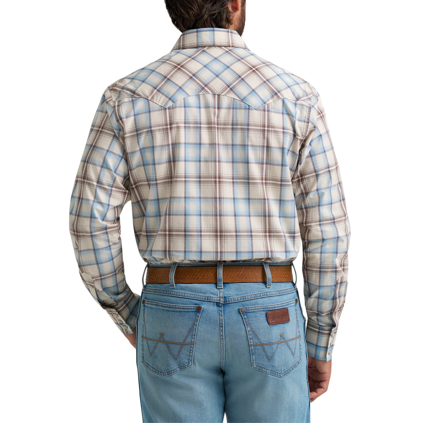 Wrangler Men's Long Sleeve Western Snap Shirt - Tan