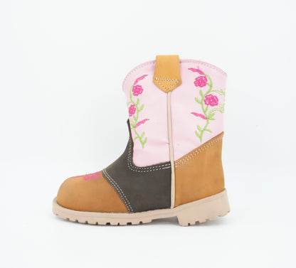 Quincy Infant-Toddler Crazy Pink-Honey/Brown Boot