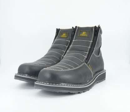 Diego's Boots Men’s Short Round Toe Work Boot - Black