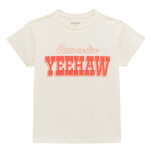 Wrangler Women's Yeehaw Retro Reg Graphic Tee - Off-White