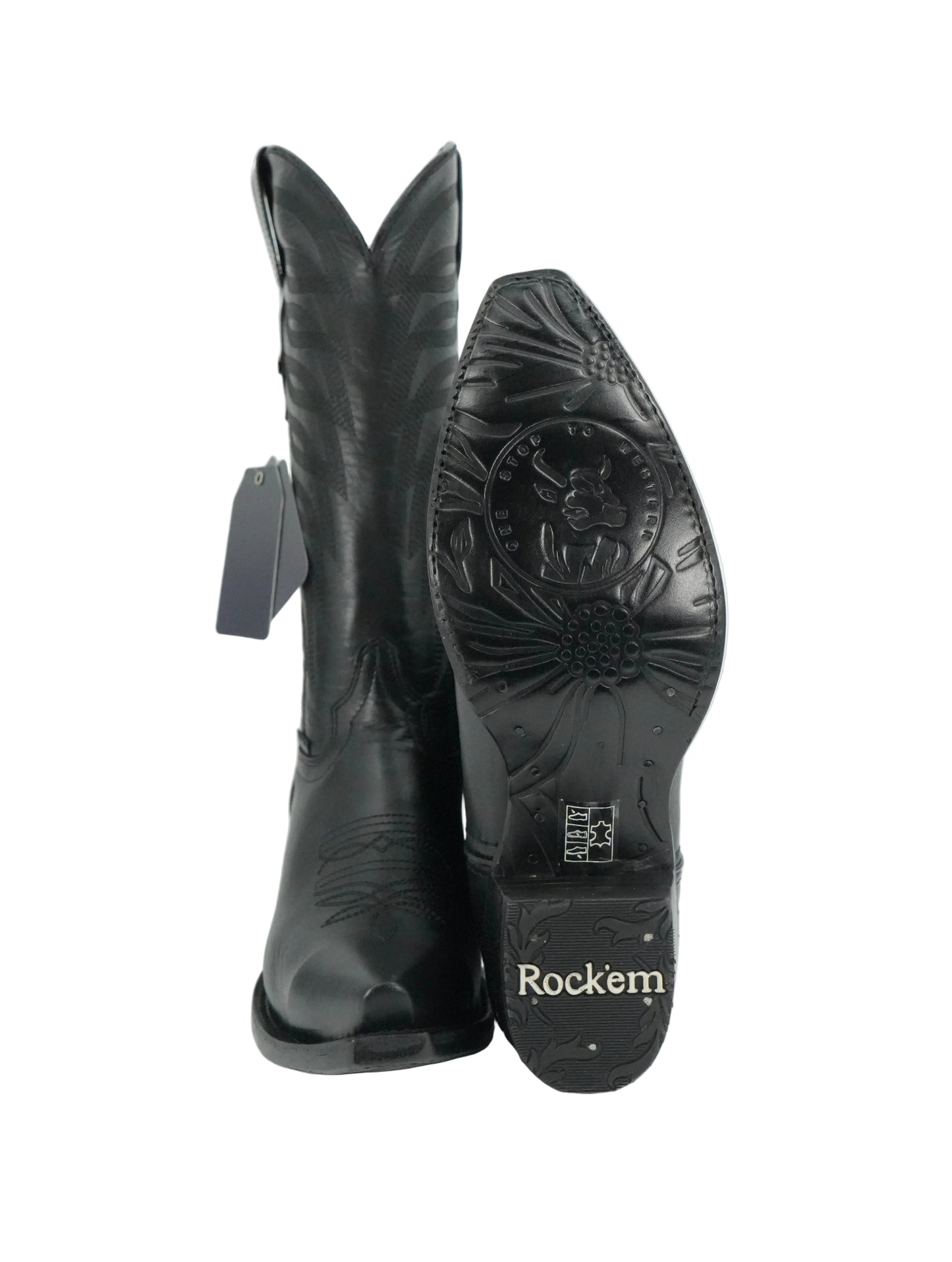 Rock'em Women’s Carla Leather Snip Toe Boot - Black
