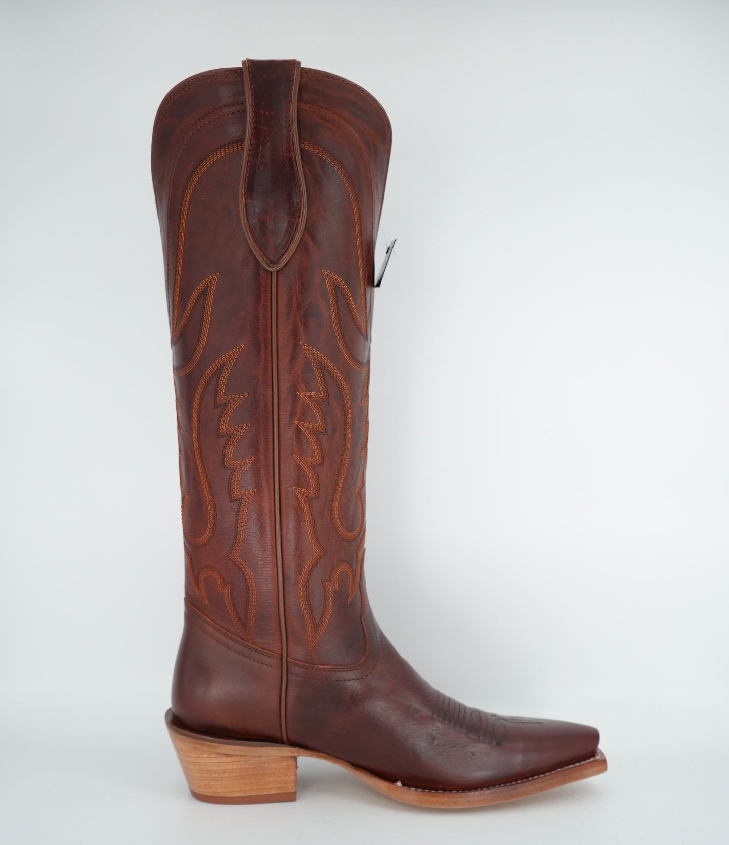 Tony Lama Women's Jess Tall Western Snip Toe Boot Cognac