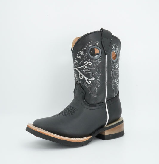 Black Stone Kid's Black Stitched Boot