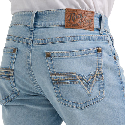 Rock 47 By Wrangler Men's Slim Fit Bootcut Jean - Light Blue