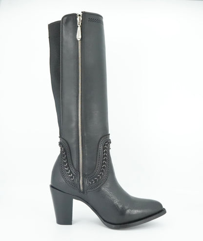 Cuadra Women's Bovine Laser Round Toe Leather Boot - Black
