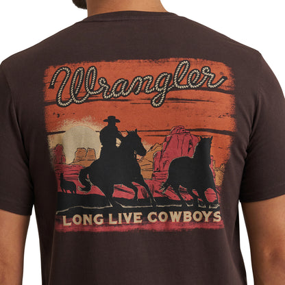Wrangler Men's Long Live Cowboys Rope Graphic T-Shirt - Brown
