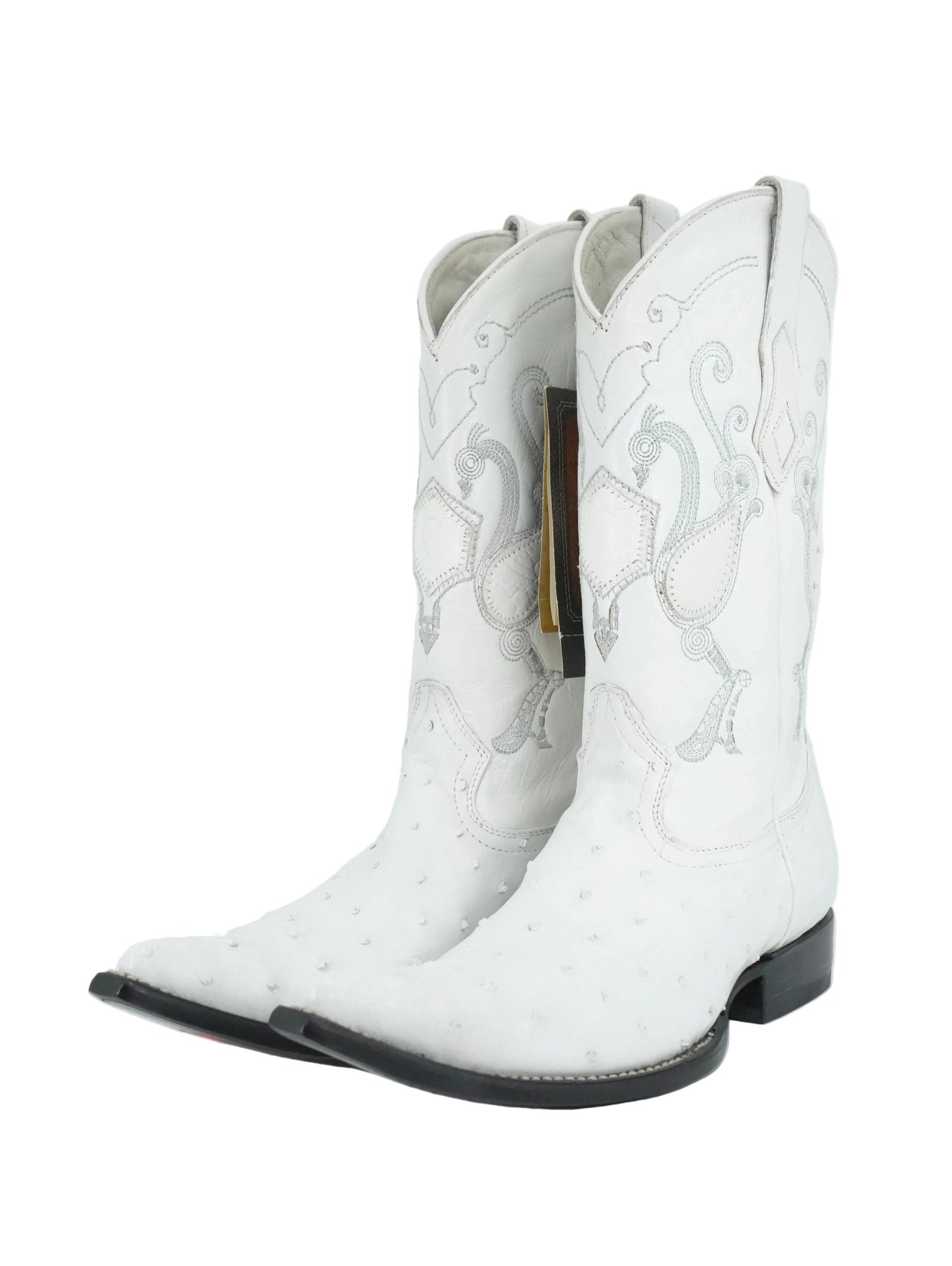 Cuadra Men's Genuine Ostrich Snip Toe Boot - White