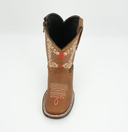 Chaparral Girl's Crazy Tang Floral Embroidery Boot