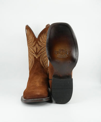 Circle G Men’s Embroidery Nobuck Shedron Wide Square Toe Boot