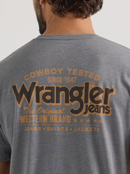 Wrangler Men's Back Graphic T-Shirt Graphite Heather