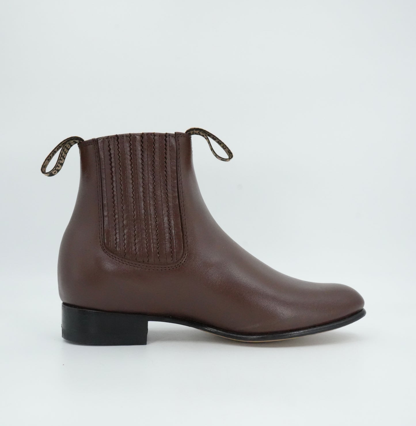 Besserro Kid's Leather Charro Short Boot - Brown