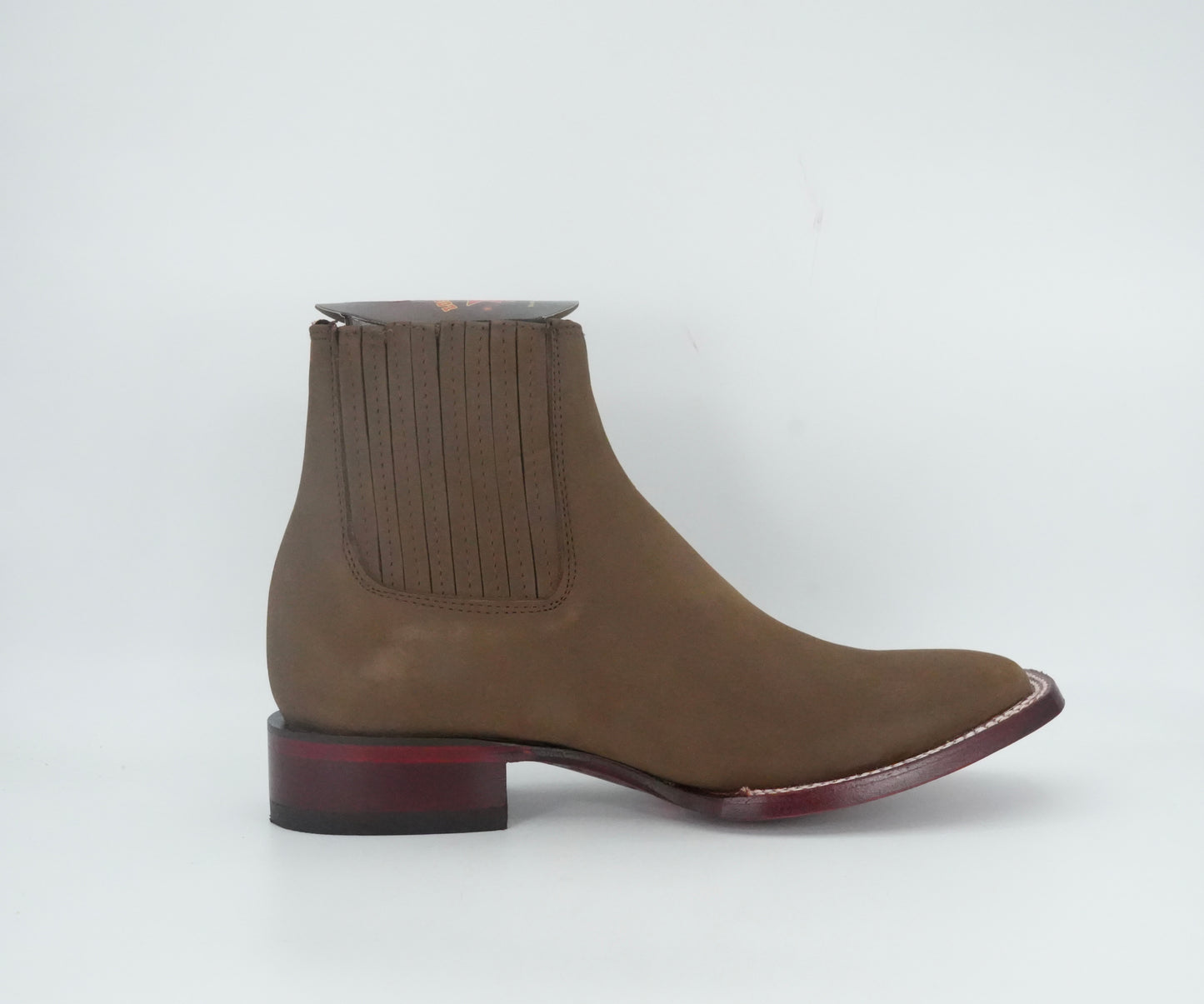 Los Altos Men’s Nobuck Square Toe Short Boot - Brown