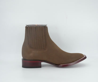 Los Altos Men’s Nobuck Square Toe Short Boot - Brown