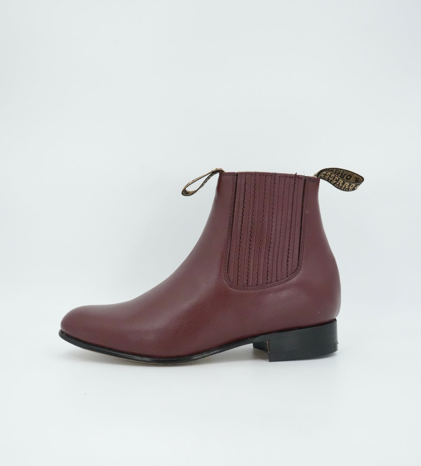 Besserro Kid's Leather Charro Short Boot - Wine