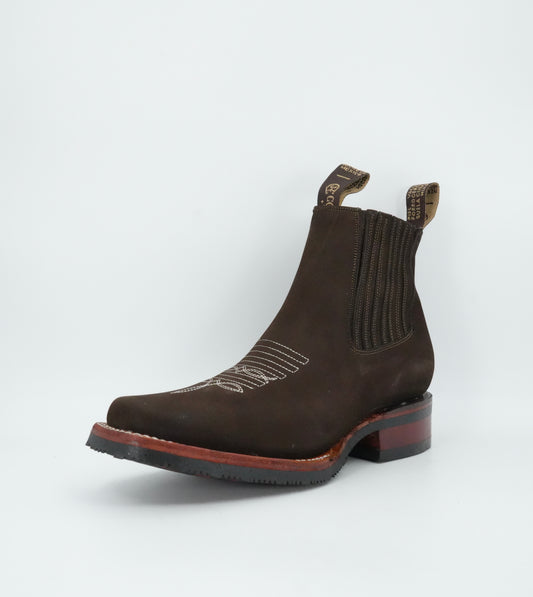 La Sierra Men’s Nobuck Leather Light Chocolate Short Boot