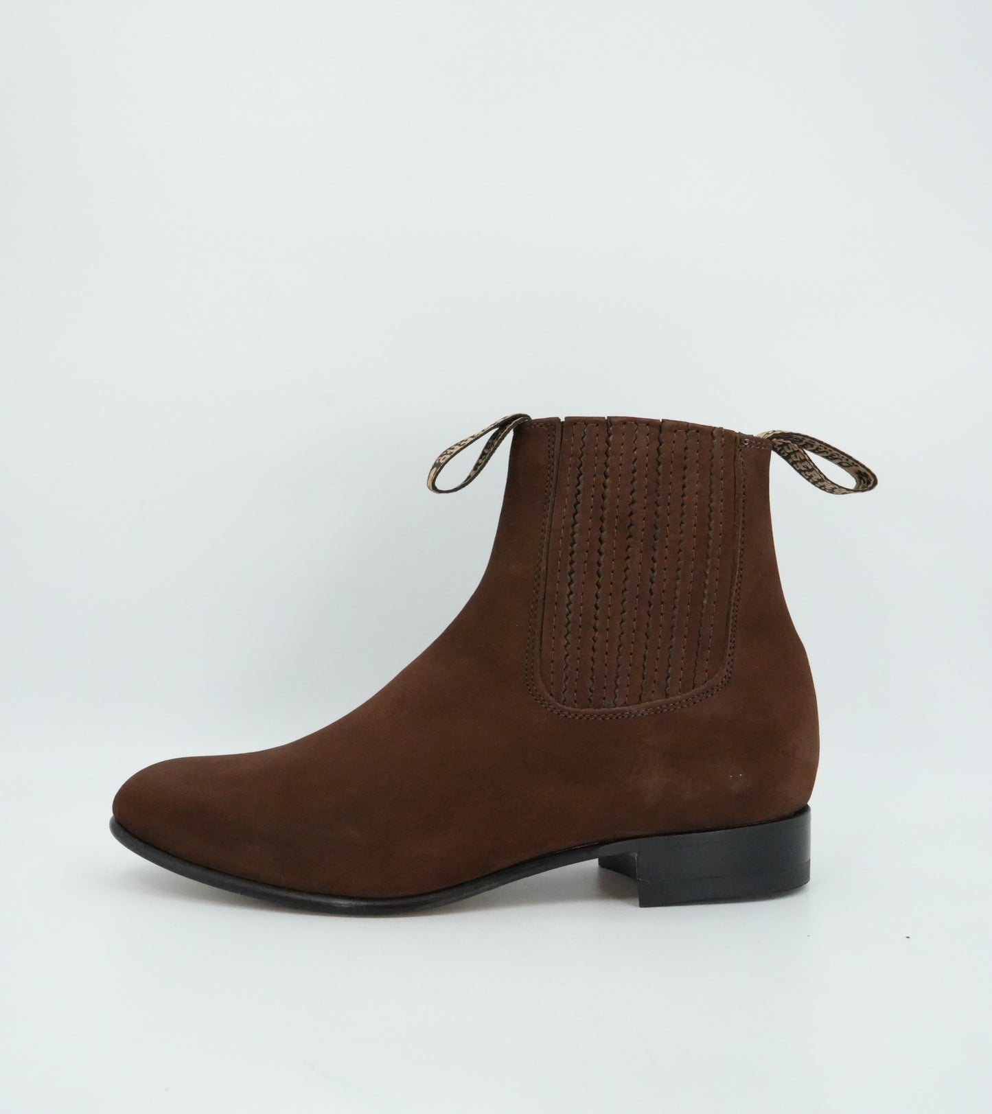 Besserro Kid's Nobuck Charro Short Boot - Chocolate