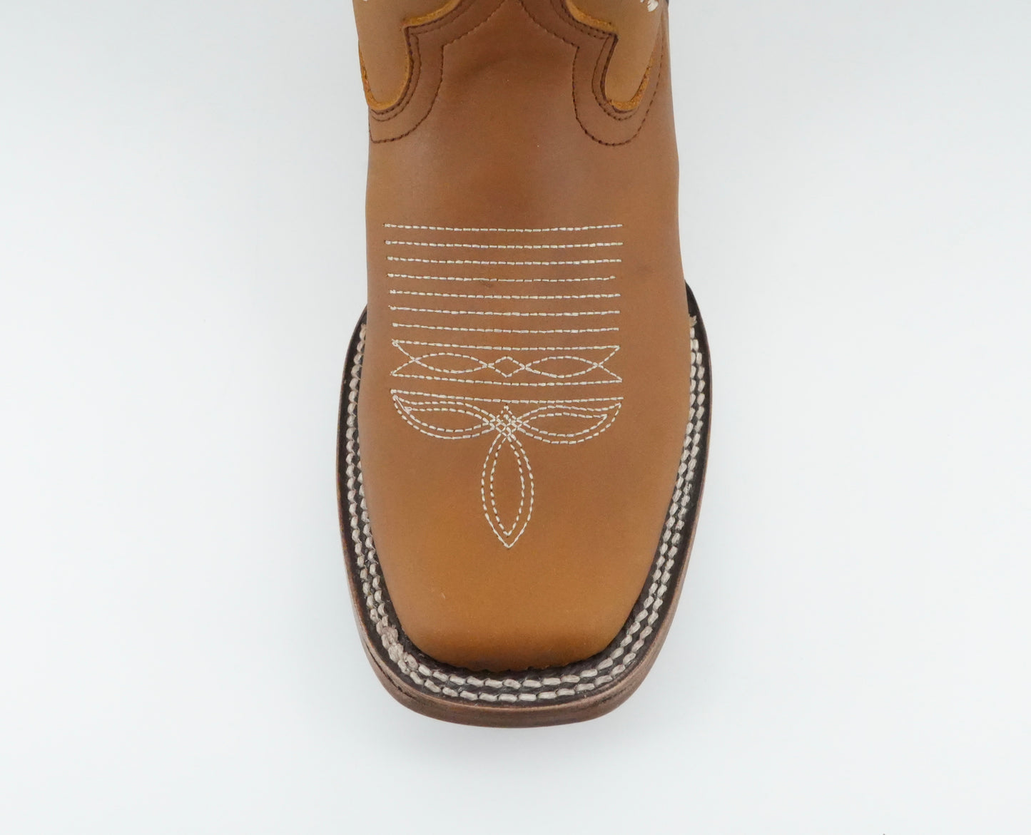 La Sierra Women's Zipper Floral Rust Stitch Square Toe Boot - Tang