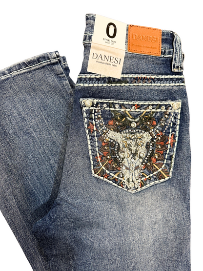 Danesi Bullhead Bling Pocket Bootcut Jean