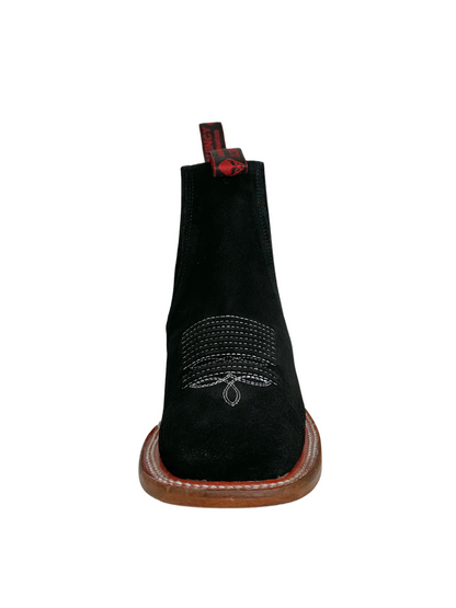 Quincy Men's Black Suede Leather Short Boot
