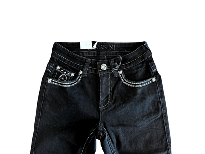 Lamasini Black Bling Pocket Design Bootcut Jean