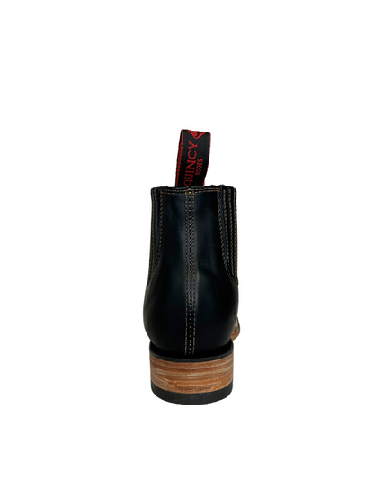 Quincy Men's Black Leather Short Boot