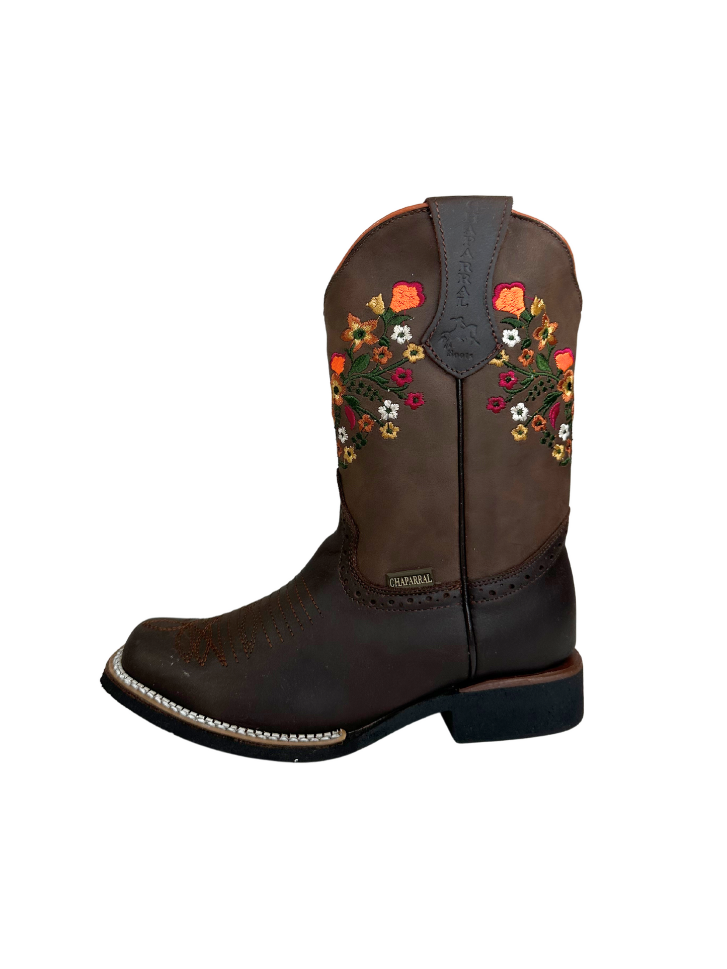Chaparral Girl's Dark Brown Floral Boot
