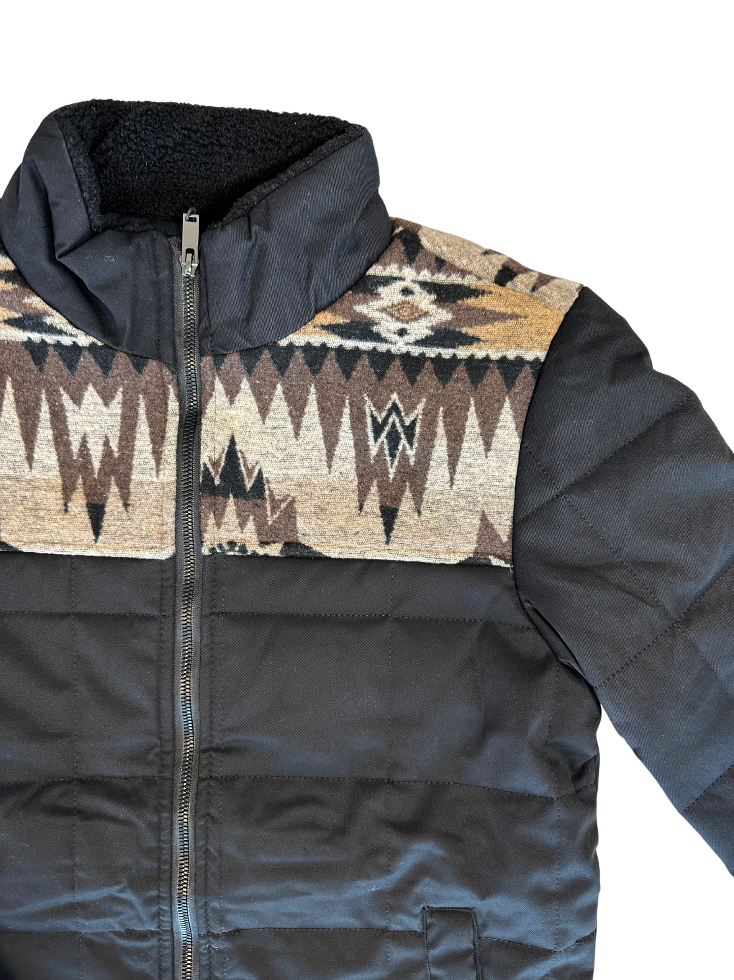 Lamasini Black Tribal Puffer Jacket