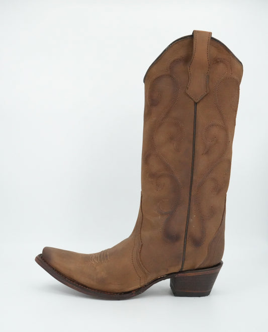 Circle G Women’s Cinnamon Embroidery Snip Toe Boot