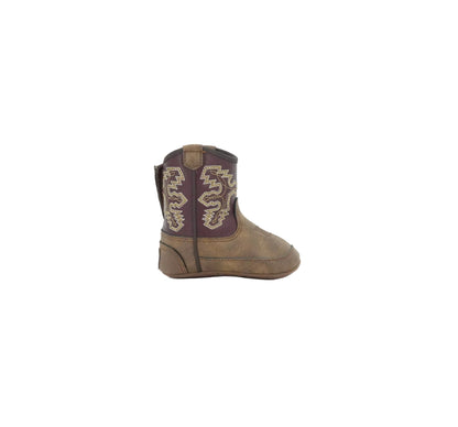 Twister Infant Blake Western Stitch Boot - Brown/Burgundy