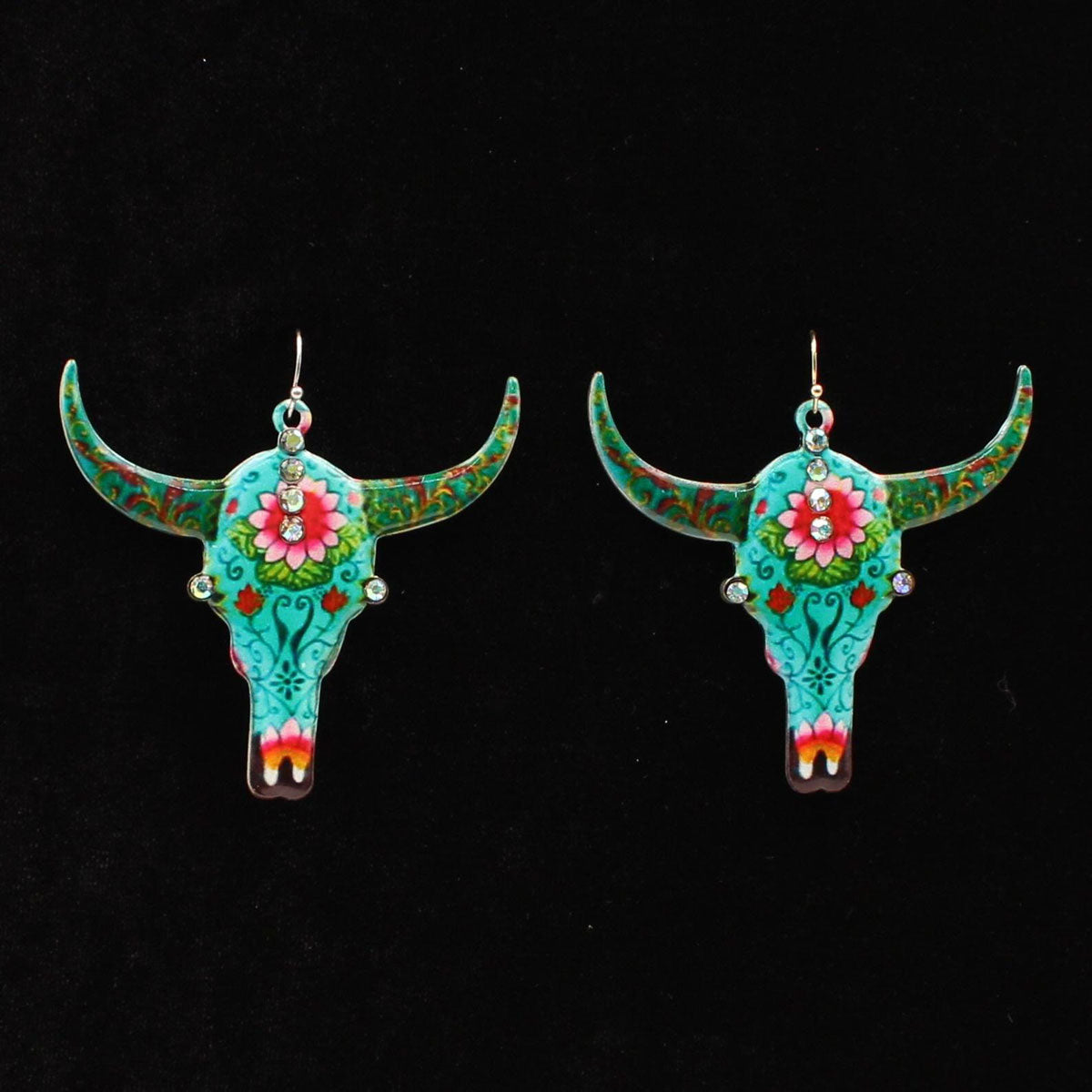 Blazin Roxx Colorful Bull Head Earrings