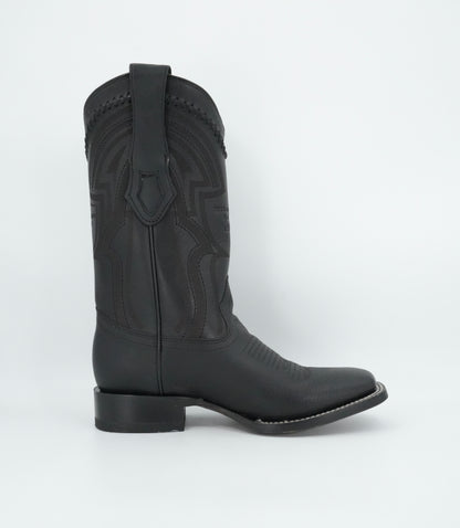 Wild West Men's Grisly Laser Black Wide Square Toe Boot