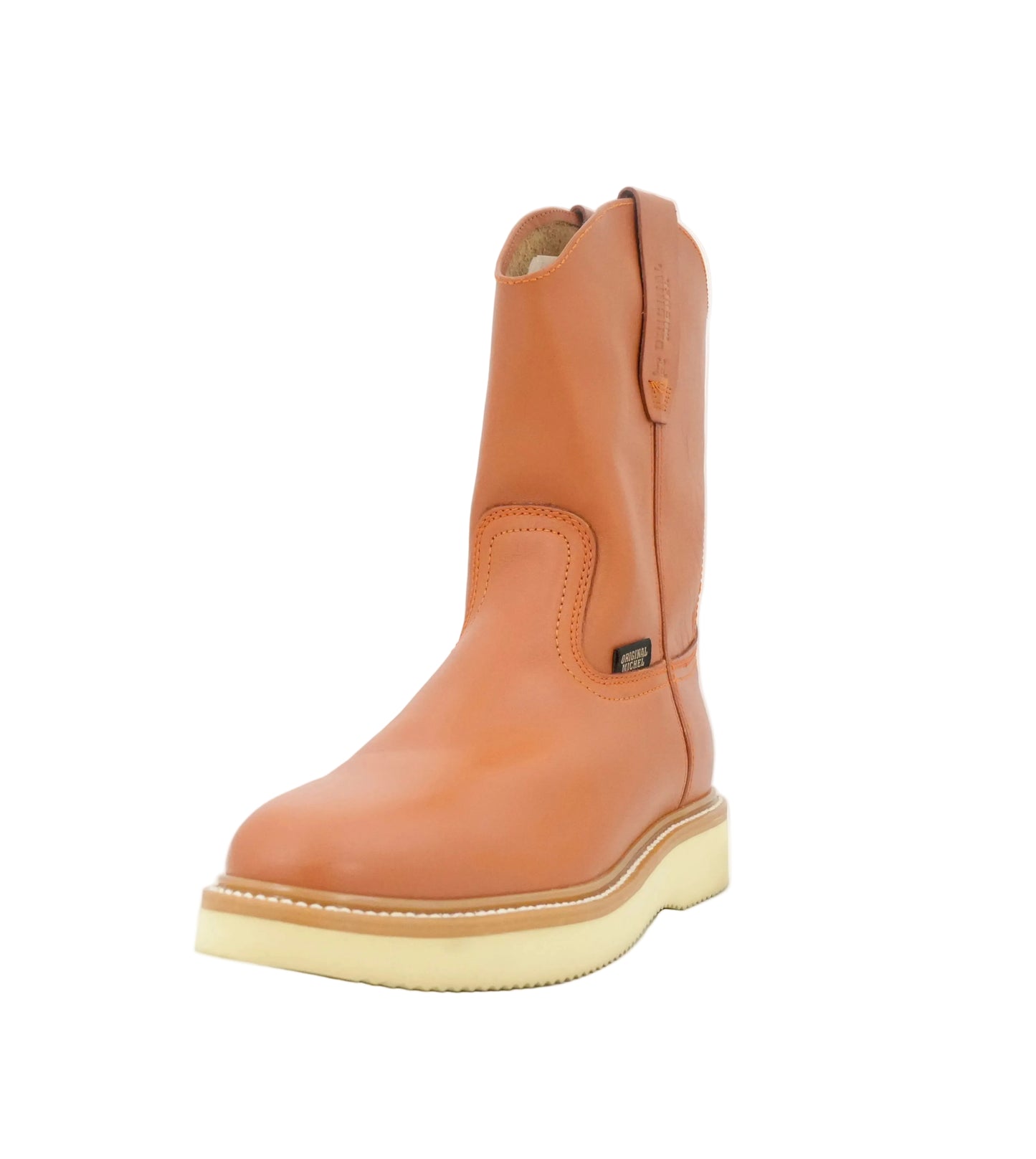 Original Michel Men's Pull Up Fine Line Sole Oval Toe Work Boot - Honey