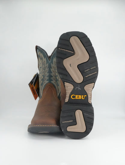 Cebu Men's Tundra Square Toe Work Boot - Roble Tan