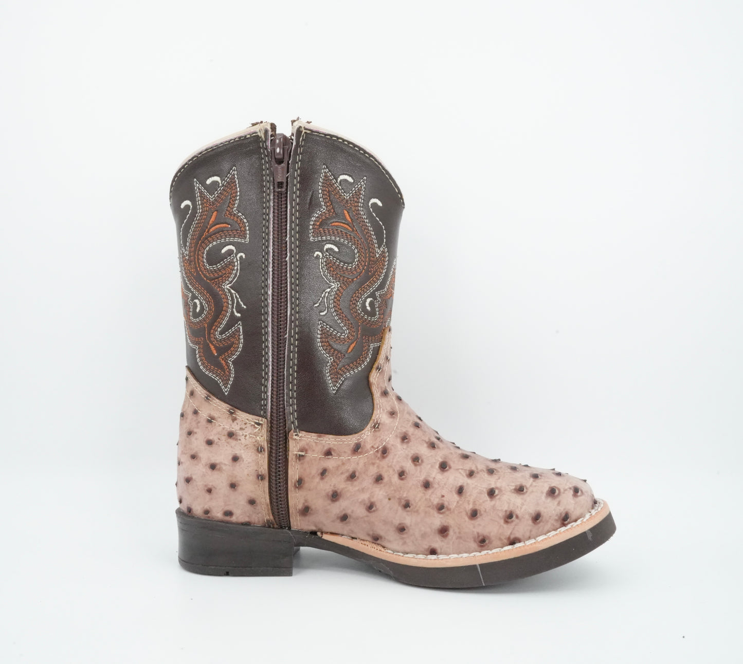 Chaparral Kid’s Ostrich Print Square Toe Orix Boot