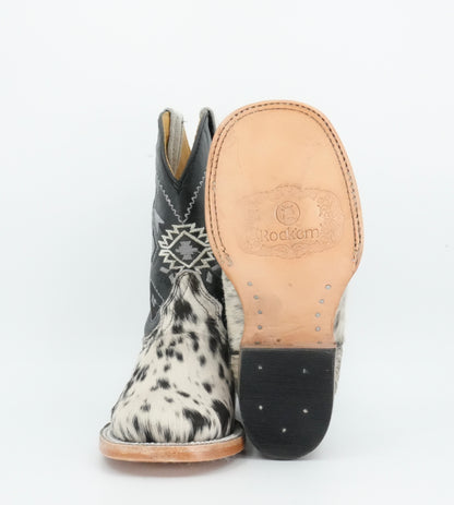 Rock'em Kid's Cow Hair White/Black Boots Size: 10 US / 17 MEX  *AS SEEN ON IMAGE*