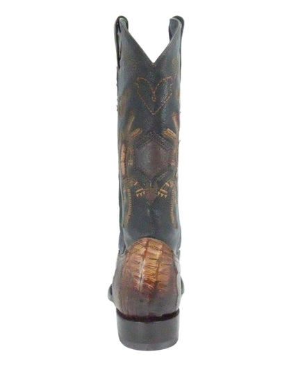 Cuadra Men's Genuine Caiman Tail Snip Toe Boot - Burnt Brown