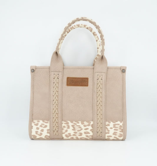 Wrangler Leopard Print Concealed Carry Tote/Crossbody - Tan