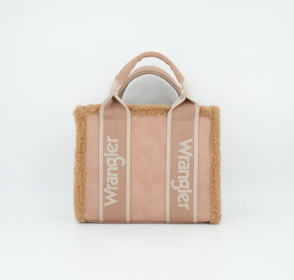 Wrangler Sherpa Small Canvas Tote/Crossbody - Khaki