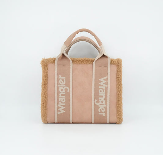 Wrangler Sherpa Small Canvas Tote/Crossbody - Khaki