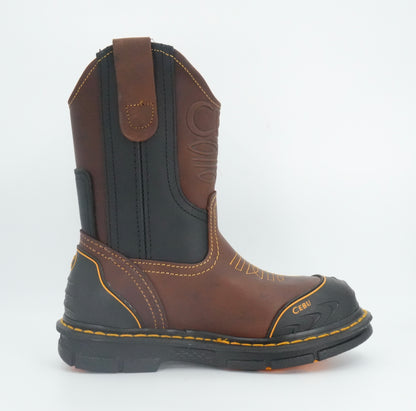 Cebu Men's A/Farmer Steel Toe Work Boot - Brown
