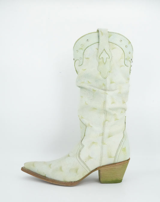 Frida Cuadra Women's Pointed Toe Sage Green Boot