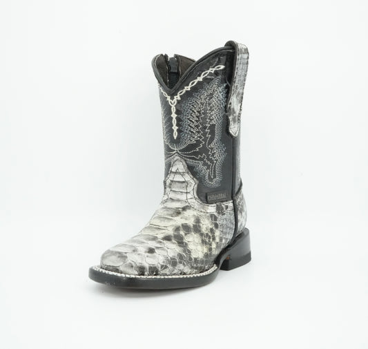 Chaparral Kid’s Python Natural Print Square Toe Boot