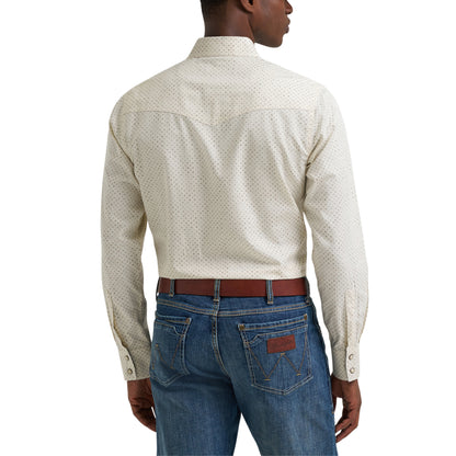 Wrangler Men's Retro Long Sleeve Western Snap Shirt - Beige
