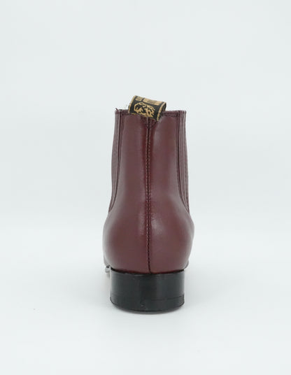 Besserro Kid's Leather Charro Short Boot - Wine